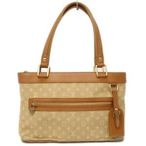 Louis Vuitton Lucile PM Tote Bag Monogram Mini Canvas Leather Beige